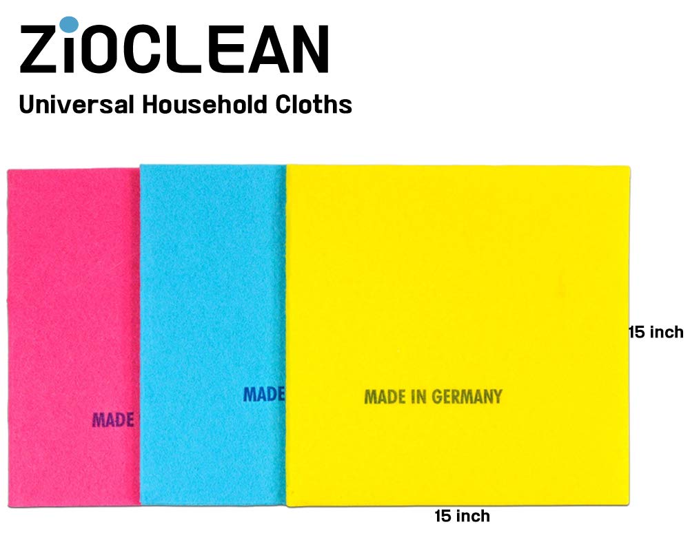 ZIOCLEAN 30 Packs German Universal Household Color Dish Cloths 15 inch x 15 inch Wide Size Machine Washable Super Absorbent, Drying Eco-Friendly Cloth