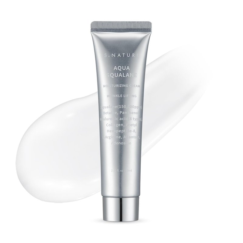 S.NATURE Pore Refining Moisturizer for Dry & Sensitive Skin – Squalane Hydrating Face Cream, Tightening & Smoothing Pores, Lightweight Korean Skincare, 2.02 fl oz