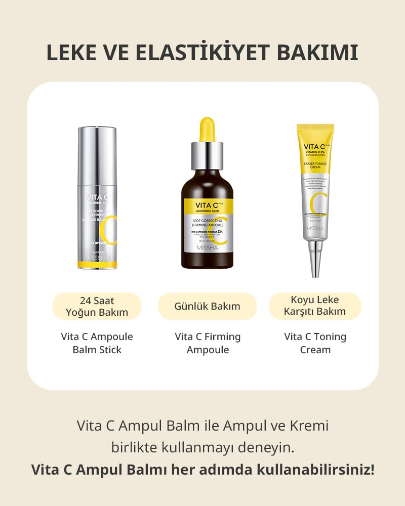 MISSHA Vita C Plus Ampoule Balm Facial Serum Stick - Instant Wrinkle Care, Nourishing Ampoule Balm