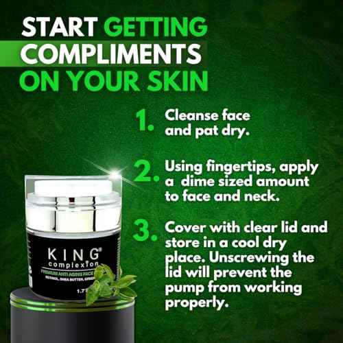 Black Mens Organic Anti Aging Face Cream - Premium - Lightweight - Non Greasy - Easy Pump Jar - Won't Irritate - All Skin Types - Black Owned - Mens Face Moisturizer (1.7 oz)