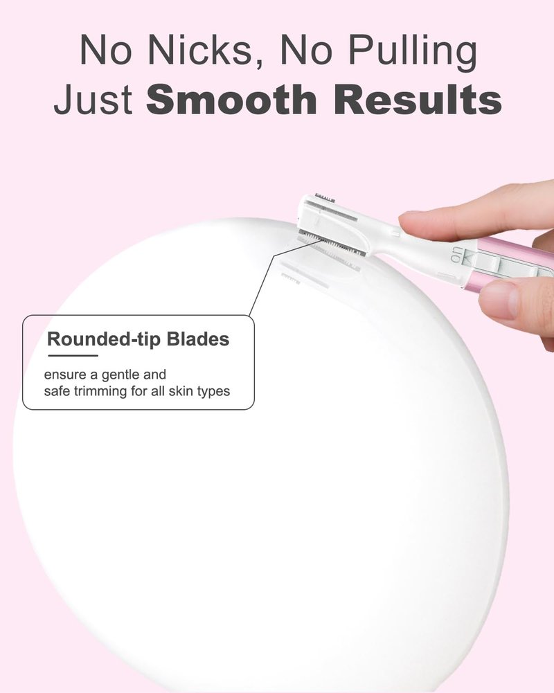 aisleek Eyebrow & Facial Hair Trimmer, Precision Detailer with Rinseable Blade, Battery Operated, Double-Sided Razor for Fine Hair, Chin & Peach Fuzz, Compact Pen Size, Safe & Gentle Touch-ups