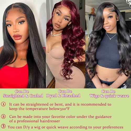 Human Hair Bundles Body Wave Bundles Human Hair 18 20 22 Inch 12A Grade 100% Unprocessed Brazilian Virgin Hair Body Wave 3 Bundles Deals Real Human Hair Extensions For Black Women Natural Black
