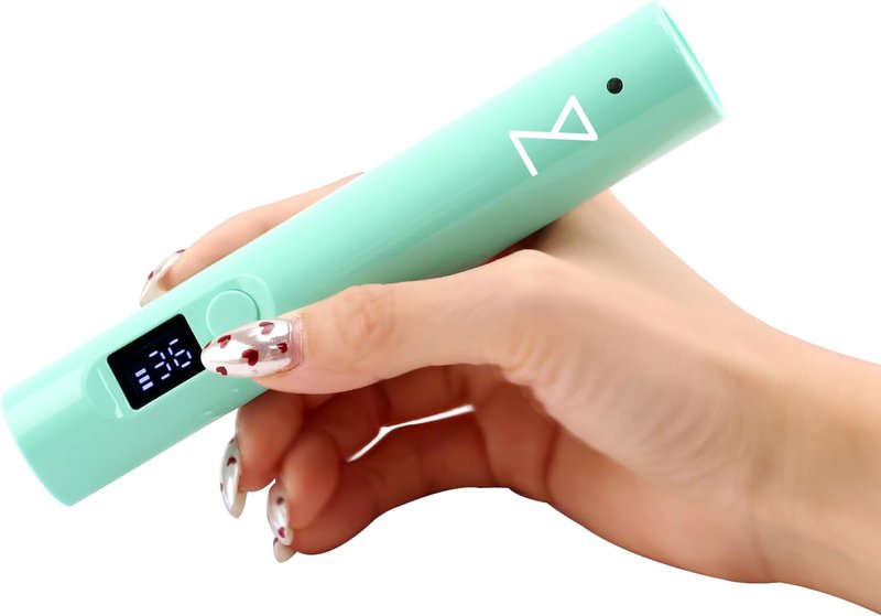 M - GlamCure GO Nail Flash Cure Lamp with Focus Beam Technology, Touch Screen - LED & UV Nail Light - Curing Lamp for Gel Nails, Acrylic, Builder - Portable & Adjustable (Teal)