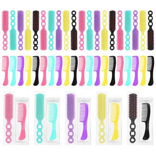 Hair Brush and Combs Bulk Individually Wrapped for Homeless,Disposable Hair Combs Bulk Hair Brushes Detangling Hairbrush for Women Shelter Nursing Hotel Church Charity Supplies300