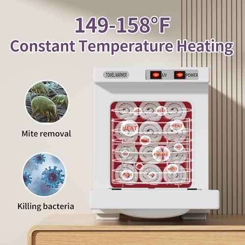 Towel Warmer, 5L Small Hot Towel Warmers for Spa, Towel heater for Facials and Towel Warmer Esthetician. (White)