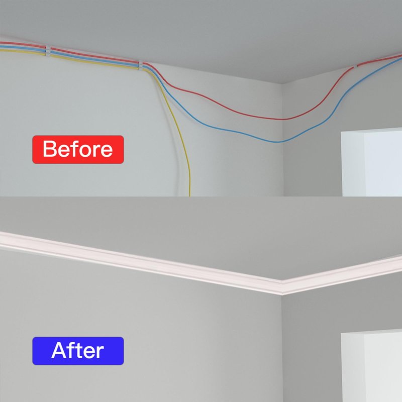 Corner Cable Hider, 78in Corner Cable Concealer, Paintable Cord Cover for Wall, Cable Management Kit, Wire Concealer, Cable Cover Raceway for Floor Baseboard, Ceiling, 2XL39in, White