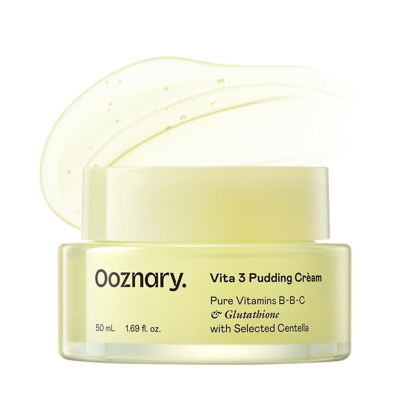 OOZNARY Vita 3 Pudding Cream with Vitamin C, Niacinamide, and Glutathione for Radiant Glow & Extra Hydration | Korean Moisturizer | 1.69 fl.oz 50ml