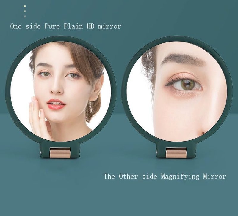 Handheld Magnifying Mirror - 1X/5X Double-Sided Folding Design | Adjustable Handle for Travel & Makeup