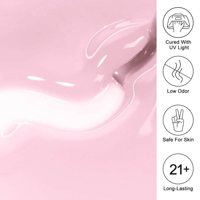Light Pink Jelly Gel Nail Polish - Milky Pink Sheer Translucent UV Gel for Nail Art | 10ML Soak Off