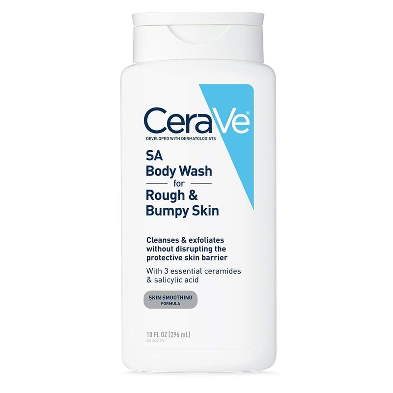 CeraVe Body Wash - Salicylic Acid Exfoliating Formula for Rough Skin | Fragrance-Free, 10 Ounce