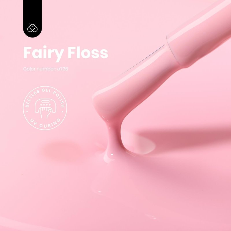 Beetles Pink Gel Polish - Fairy Floss 15ML/0.51Fl Oz, Pastel Light Pink Gel Nail Polish, Soak Off UV LED Lamp Nail Art, Long-Lasting Manicure Salon DIY Home Summer Nails