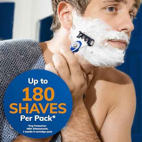 BIC EasyRinse Anti-Clogging, Refillable Men's Razors With 4 Blades, 1 Handle and 9 Refill Razor Cartridges Razor Kit