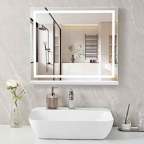 HIEEY Lighted Makeup Mirror, Hollywood Vanity Mirror with Lights, Three Color Lighting Modes, with 5X Magnification Mirror, Smart Touch Control, 360¡ÆRotation (22.8in,White)