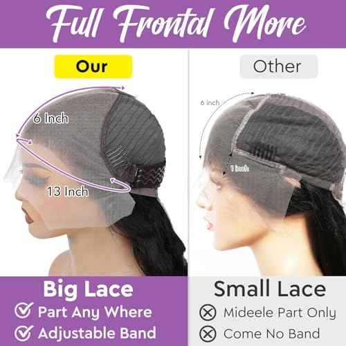 18Inch 13x6 Lace Front Wigs Human Hair 210 Density Straight HD Lace Front Wigs Human Hair Pre Plucked with Baby Hair Glueless Wig Virgin Hair Lace Front Wigs for Women (13X6 Straight Wig, 18Inch)