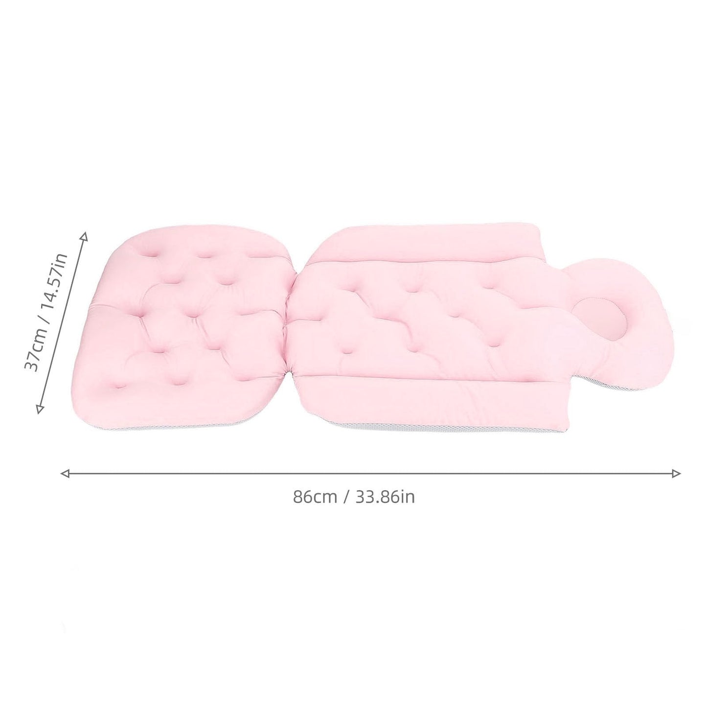 Generic Luxurious Full Body Bath Pillow for Bathtub - Comfortable Tub Cushion Mat with Headrest and Neck Support for Relaxation (Pink)