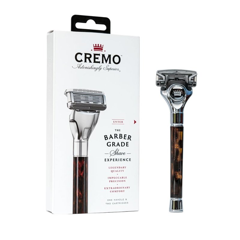 Cremo Tortoise Shell Razor Kit - Astonishingly Superior Shaving Experience | Premium Horn Design