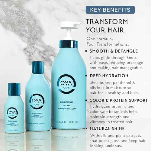OYA Care Conditioner for Color-Treated Hair ? Hydrating & Moisturizing Conditioner for Women & Men ? Reduces Frizz, Strengthens Dry & Damaged Hair ? For Fine, Thin, Wavy & Frizzy ? 1L / 33.8 fl. oz.