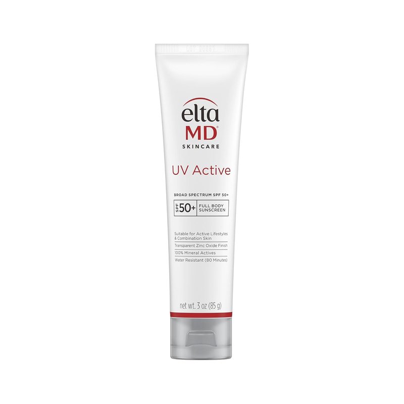 EltaMD UV Active Sunscreen - 100% Mineral SPF 50+ for Active Lifestyles | Water-Resistant 3.0 oz Tube