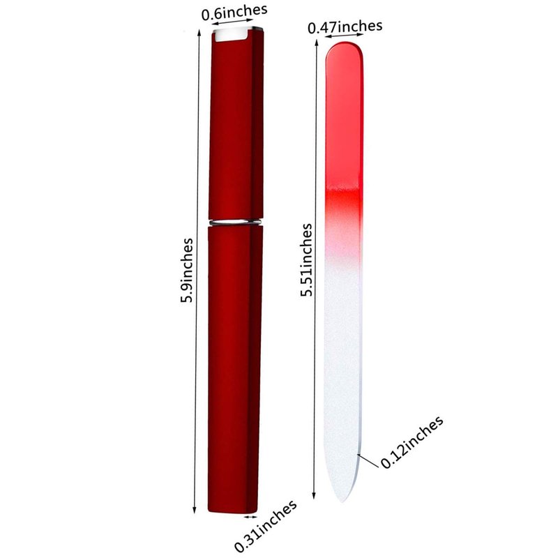 12PCS Glass Nail Files Crystal Glass Fingernail Files Double Sided Glass Nail File Mixed Color Manicure Set Christmas Gifts Stocking Stuffers