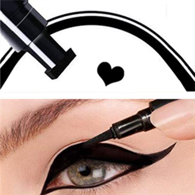 Black Liquid Eyeliner Stamp - Heart Shape Waterproof Makeup Pen | Long-Lasting Smudge-Proof 1 PC