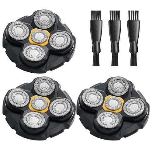 Microtouch Replacement Heads for Microtouch Titanium Head Shaver, 3PCS MTTTBHS Head Shaver Blades, 3 Cleaning Brush