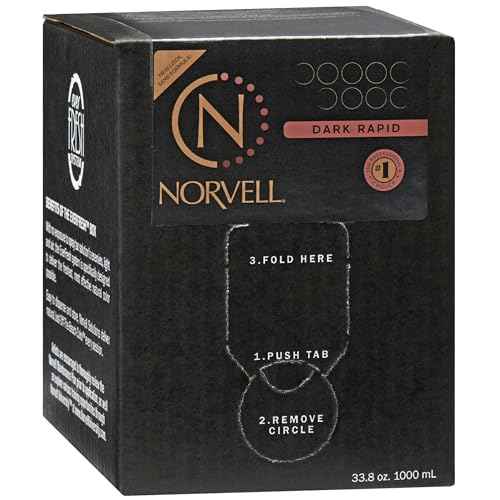 Norvell Premium Spray Tan Solution Dark Rapid 1 liter ? Professional Sunless Tanning Formula for Fast Natural Bronze Glow, Streak Free, Long Lasting Color