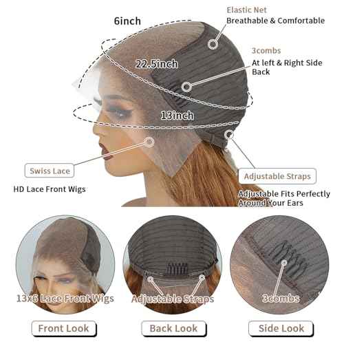 Chocolate Brown Lace Front Wig Human Hair 12A 250% Density HD Glueless Colored Brown 13X6 Body Wave Lace Front Wigs Human Hair pre Plucked with Baby Hair 22 Inch
