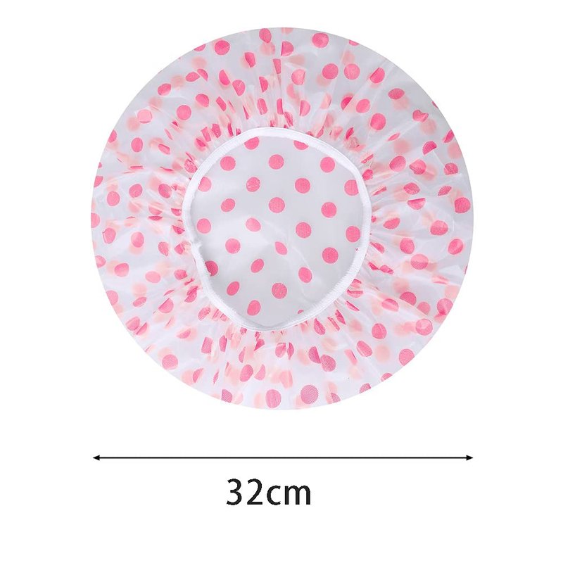 Large Shower Caps, 3 Pcs Waterproof Bath Caps Plastic Reusable Shower Caps Elastic Band Bath Hair Hat for Women Ladies