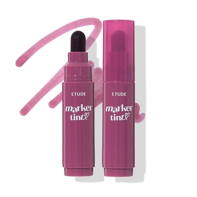 Etude Dear Darling Marker Tint - Hydrating Black Currant Lip Stain | High Pigment with Easy Application Tip