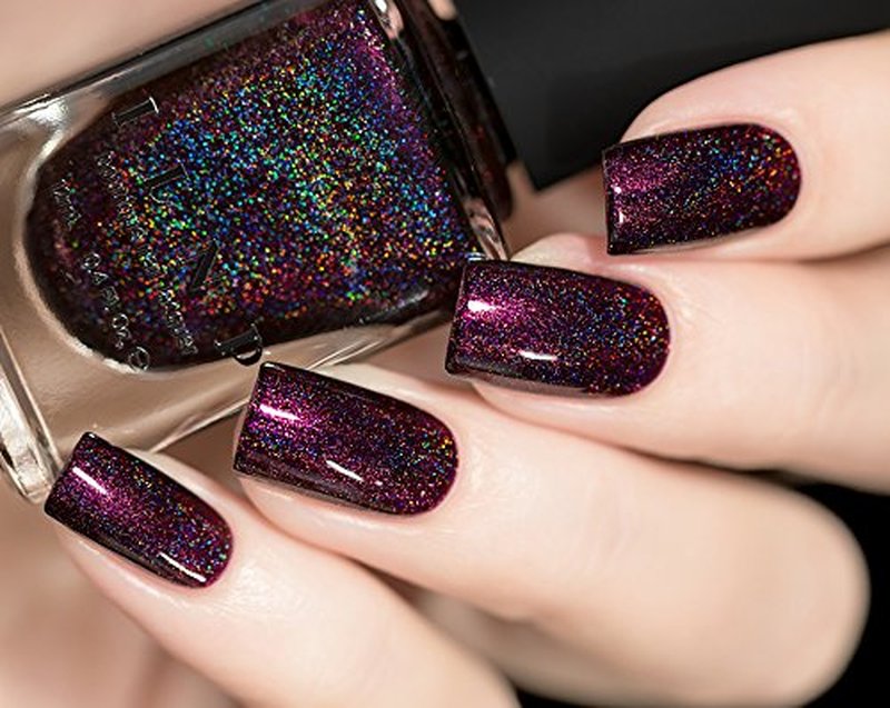 ILNP Black Orchid - Deep Burgundy Holographic Nail Polish | Long-Lasting, Non-Toxic, Vegan, Chip Resistant