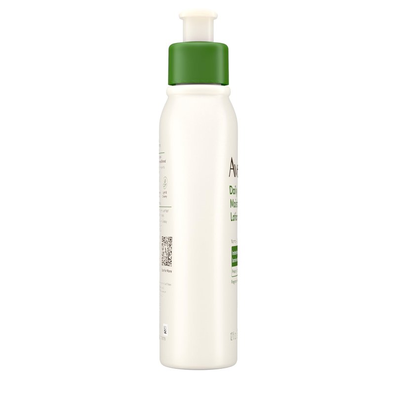 Aveeno Daily Moisturizing Body Lotion with Soothing Prebiotic Oat, Gentle Lotion Nourishes Dry Skin With Moisture, Paraben-, Dye- & Fragrance-Free, Non-Greasy & Non-Comedogenic, 12 fl. Oz