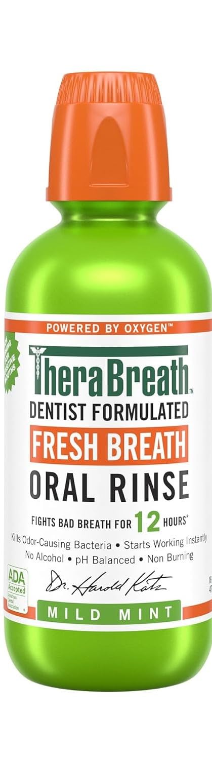 TheraBreath Fresh Breath Mouthwash, Mild Mint Flavor; 16 Fl Oz 1 Pack