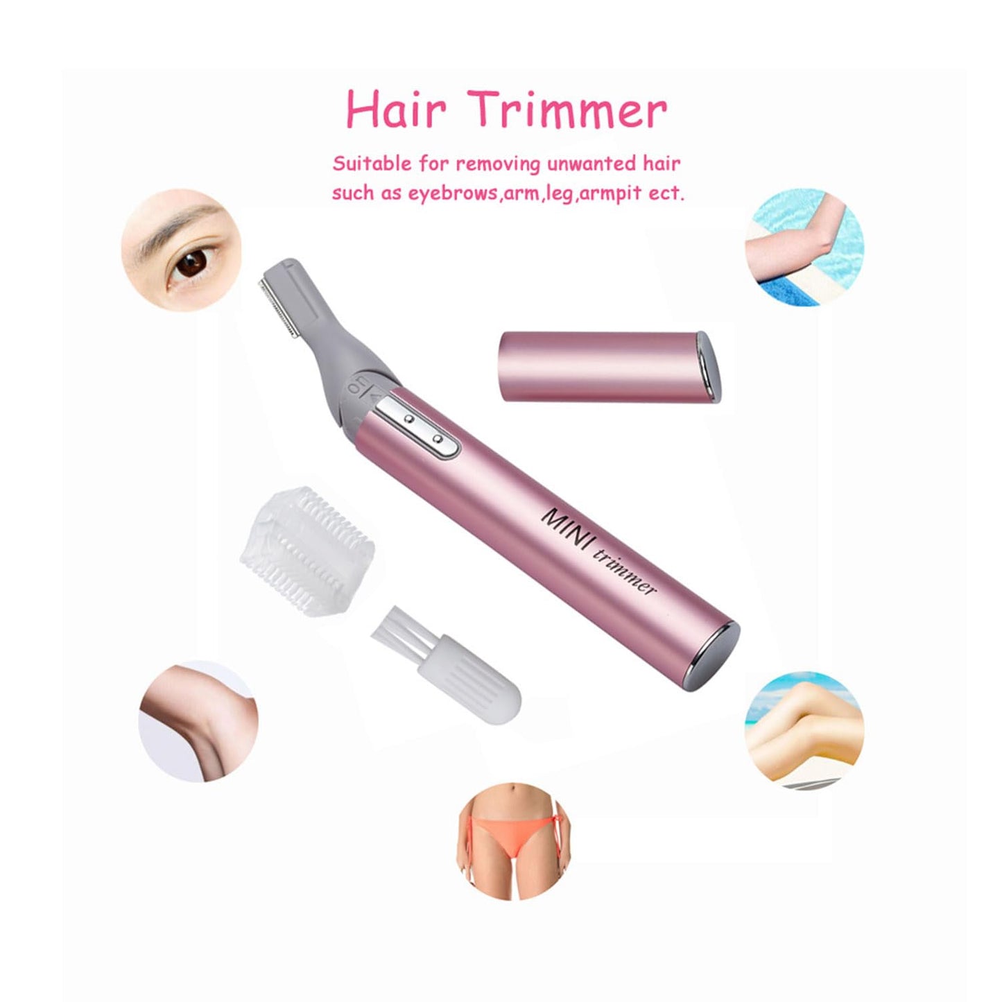 TONGTLETECH Mini Rotatable Lady Shaver Electric Bikini Facial Precision Trimmer Eyebrow Shaper Razor Kit Underarm Leg Body Hair Remover(Battery Operated) …
