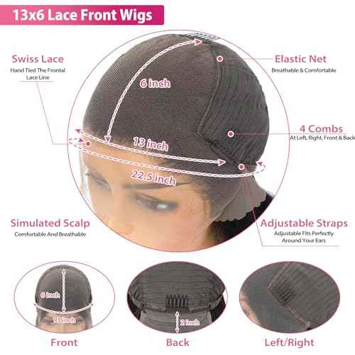30 Inch Body Wave Lace Front Wigs Human Hair 200 Density 13x6 HD Lace Front Wigs Pre Plucked Human Hair Body Wave Glueless 13x6 HD Frontal Human Hair Wig for Women