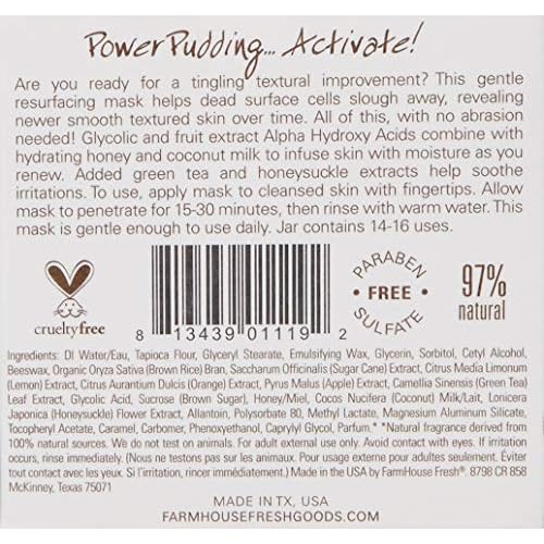 FarmHouse Fresh Pudding Apeel Tapioca Rice Active Fruit Glycolic Mask, 3.2 Fl Oz