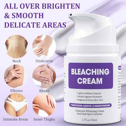 Dark Spot Remover for Body, Skin Bleaching Cream with Vitamin C for Intimate Areas, Skin Lightening Cream Dark Spot Corrector for Underarms, Knees, Face, Elbows, Inner Thighs & Bikini Line,1.7fl oz