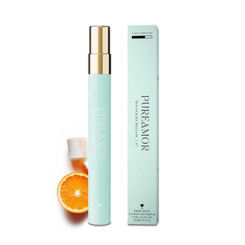 PUREAMOR Pheromone Perfume for Women, Moonlight Mellow Extrait de Parfum - Long Lasting Sweet Floral Gourmand Scent, 30% High Concentration, Travel Size Fragrance Spray, 0.4 oz / 12ml