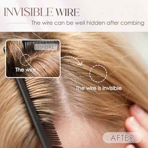 Elailite Halo Hair Extensions Real Human Hair for Women Platinum Blonde Clip in Remy Hairpiece with Adjustable Invisible Straight 18 Inch 65G