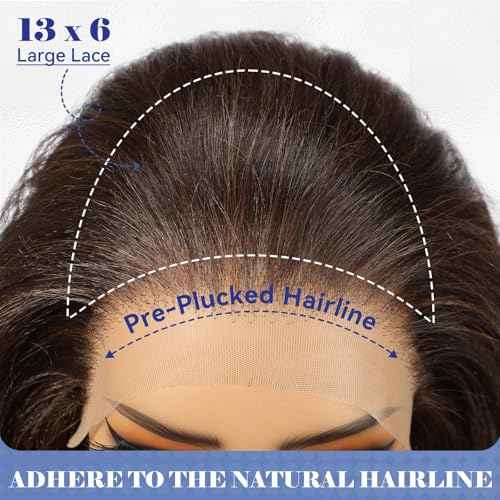 HAIRCUBE 13x6 HD Synthetic Lace Front Wig, 24 Inch Brown Long Curly Layered Wigs, Natural Density Hairline Glueless Wigs for Women Daily Use