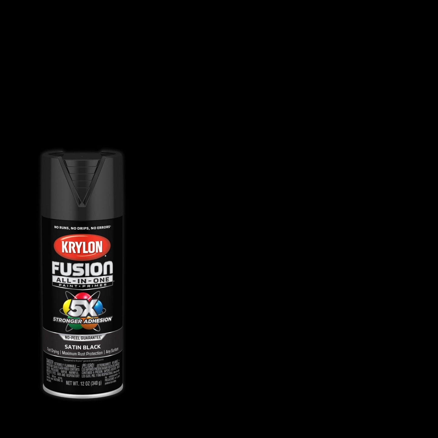 Krylon Fusion All-In-One Satin Spray Paint & Primer, Black - 1 Each