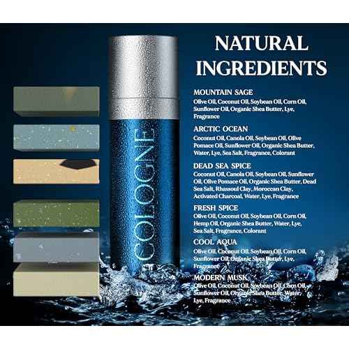 NATURAL AMERICAN Men¡¯s Bar Soap ? Mens Cologne Scents, 100% All Natural, Essential Oils, Organic Shea Butter, No Harmful Chemicals ? (6pk) Soap for a Man - USA Handmade ? 5 oz