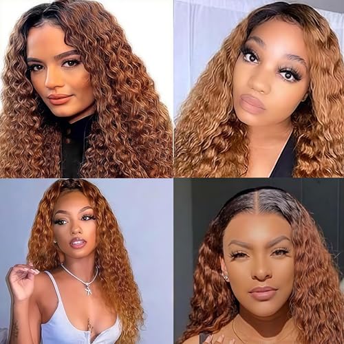 Ombre Brown Bundles Human Hair Deep Wave 10 12 14 Inch Brown Bundles Human Hair 12A Grade Brazilian Virgin Raw Weave 3 Bundles Deep Wave Human Hair Extensions