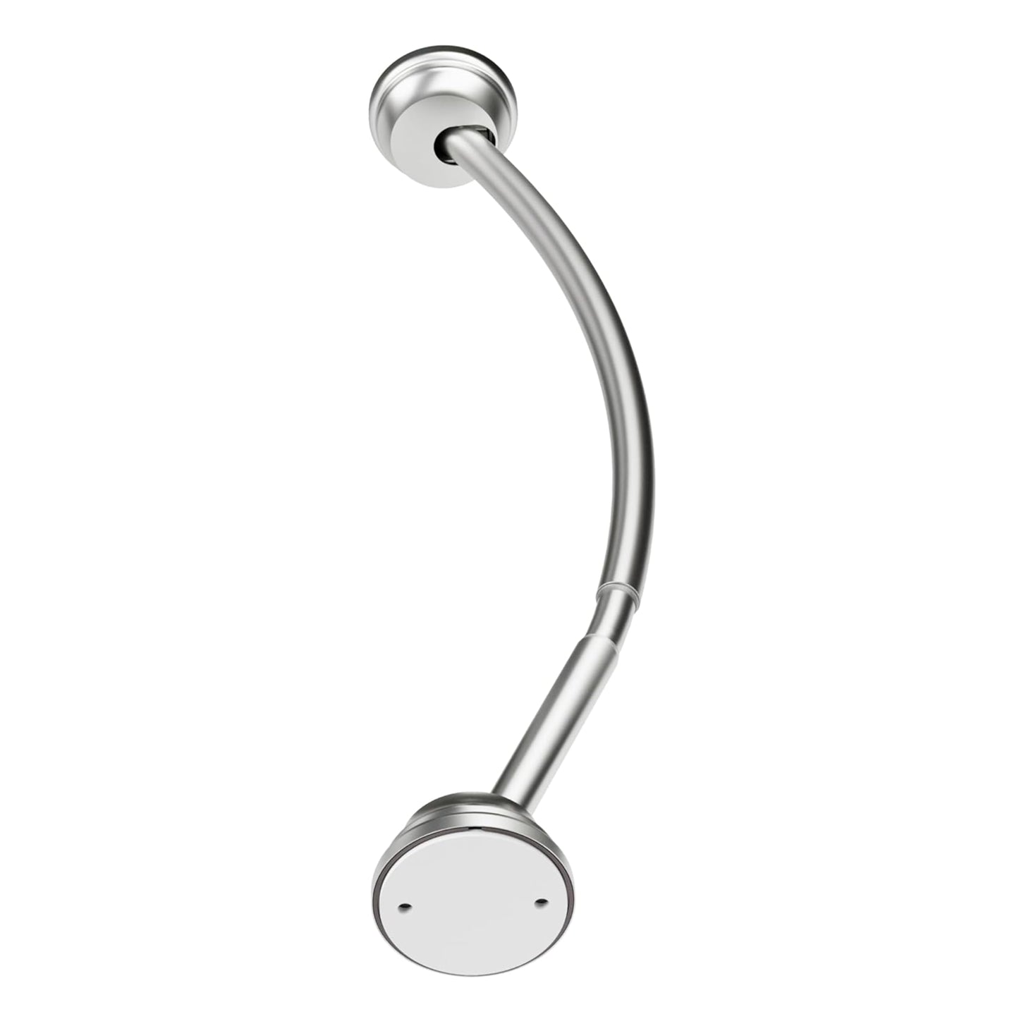 Zenna Home No Drill Curved Shower Curtain Rod, 32 - 40 Inches Adjustable Shower Rod for Small Tubs or Showers, Easy Install, Choice of No Drilling Tension or Wall Mount, Rustproof, Brushed Nickel