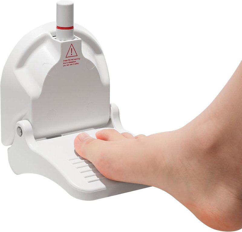 CWD&SQH Shower Foot Rest for Shaving Legs with Upgraded Powerful Suction Cup, Load Capacity 381 Pounds, No Drilling Non-Slip Bathroom Pedal, Pedicure Foot Rest, Shower Shaving Leg Aid, White, 3TH