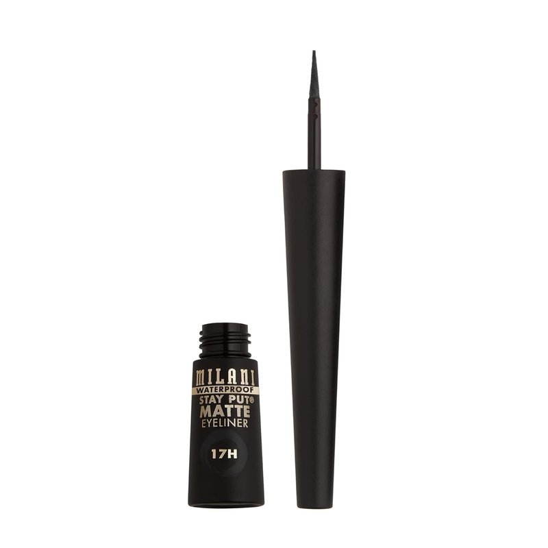 Milani Stay Put Matte Liquid Eyeliner - Waterproof Black, 17-Hour Wear, Smudgeproof & Vegan