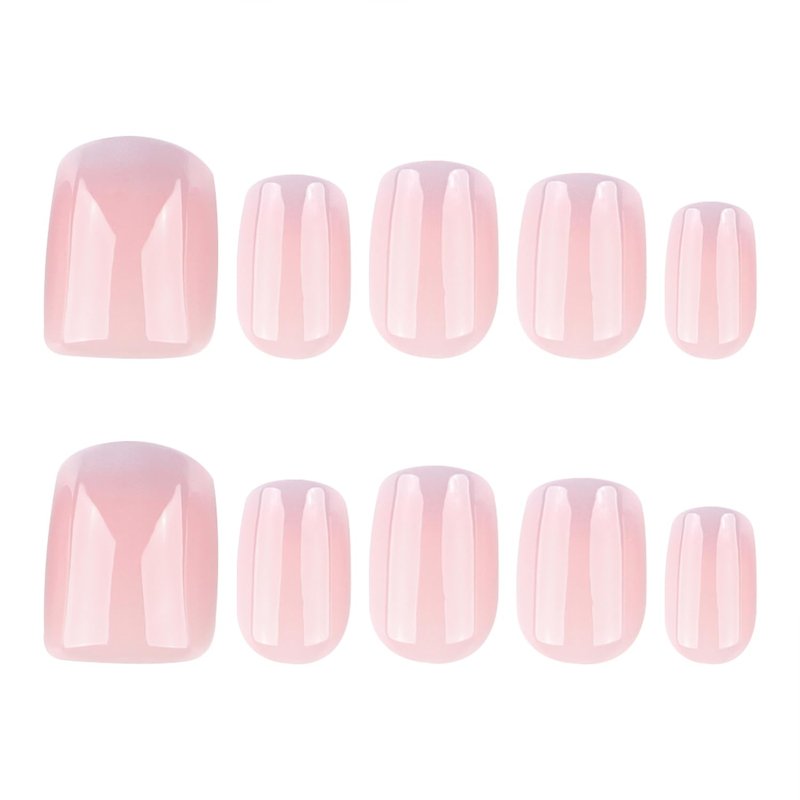 Ombre French Tip Press on Nails Short Square Fake Nails Purple Gradient False Nail Acrylic Artificial Stick on Nail for Women 24Pcs
