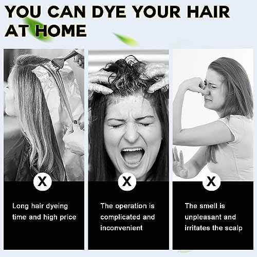 IIIMEIDU Black Hair Dye Shampoo 3 in 1 for Gray Hair, Herbal Ingredients Shampoo Black Hair Dye for Women Men, Grey Coverage Shampoo 500ml