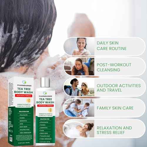Tea Tree Antifungal Body Wash ? Soothes Folliculitis, Acne, Jock Itch, Athlete¡¯s Foot, Ringworm, Tinea Versicolor, Body Odor, Eczema & Dermatitis-Prone Skin