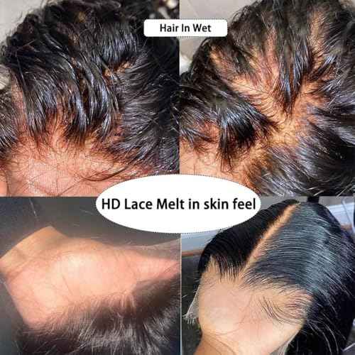 5x5 Skinlike HD Transparent Lace Closure Body Wave Closure 0.1mm Invisible Lace 100% Virgin Human Hair Lace Closure Pre Plucked Natural Hairline (22 Inch)