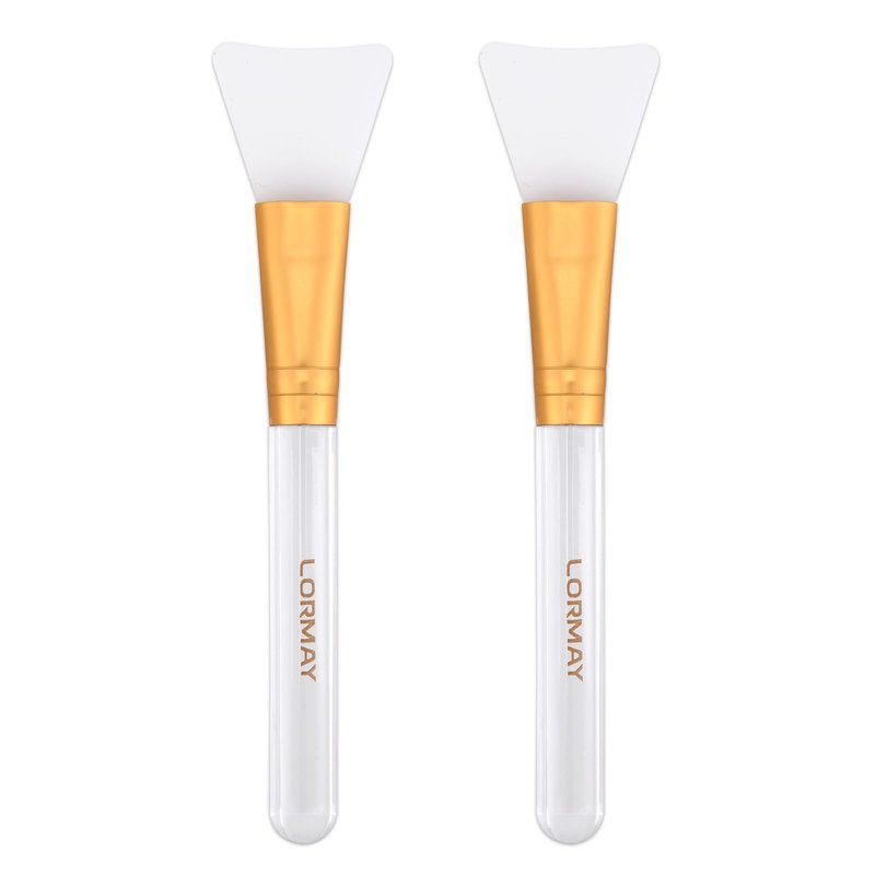 LORMAY Jelly Brush | 2 Pcs Silicone Face Mask Brushes | Mask Application Tool for Even Coverage | Skincare Enhancer | Durable Silicone | Easy to Clean | All Skin Types (Tapered brush head)